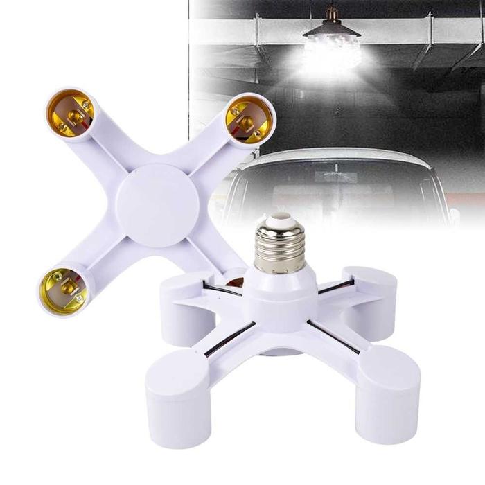 Gambar COD Fiting Soket Dudukan Lampu Bohlam LED Pencahayaan Lighting Studio Gantung Plafon Minimalis 4 Cabang 4 220V E27 Super Terang ASMTLED - Putih dari AEP STORE_NEW undefined Tokopedia