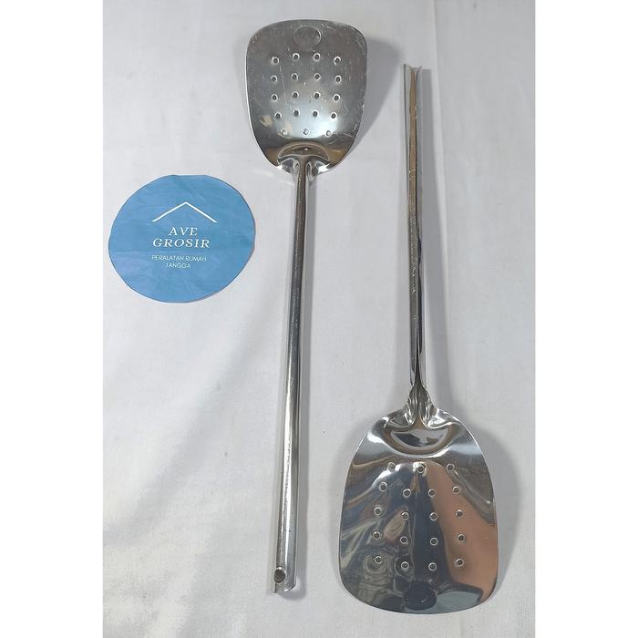 Gambar sutil sotil sotel sodet codet spatula stainless - BESAR TEBAL LUBANG dari AVE GROSIR undefined Tokopedia