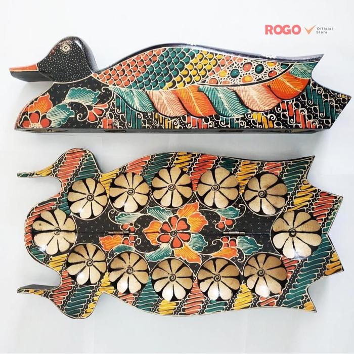 Gambar Congklak Kayu Batik Bentuk Bebek isi 12 Lubang - Merah dari Rogo undefined 3 Tokopedia