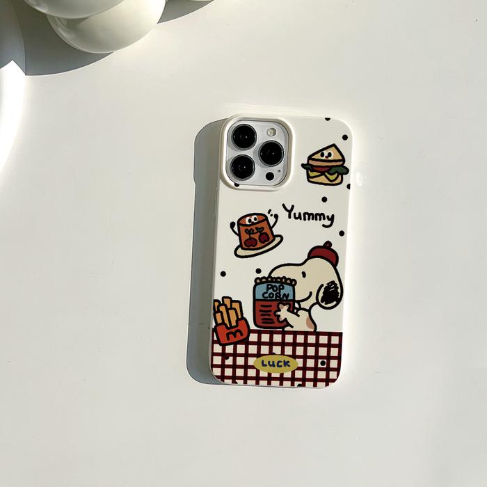 Gambar [Sell a case] New! Cute Snoopy Food Pattern Phone Case Aesthetic White glossy jelly shell for iPhone 7 8 7+ 8+ X XS XS XR 11 12 13 14 15 16 Plus Pro Max Max Phone Case - White, iPhone 7/8 dari SELL A CASE undefined Tokopedia