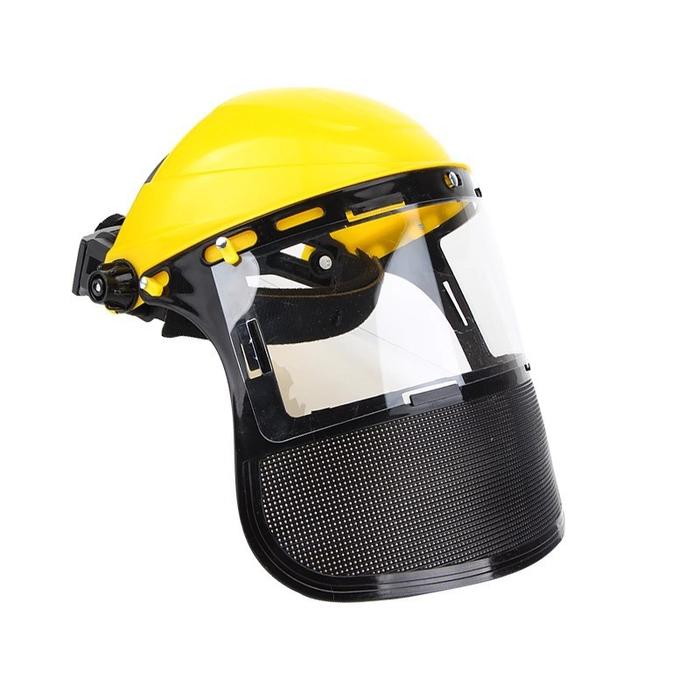 Gambar Face Shield Topeng Helm Mesin Pemotong Rumput Helm Face Shield Pelindung Wajah Mesin Rumput Chainsaw Helmet - Kuning-Hitam dari Vixplorn official undefined Tokopedia