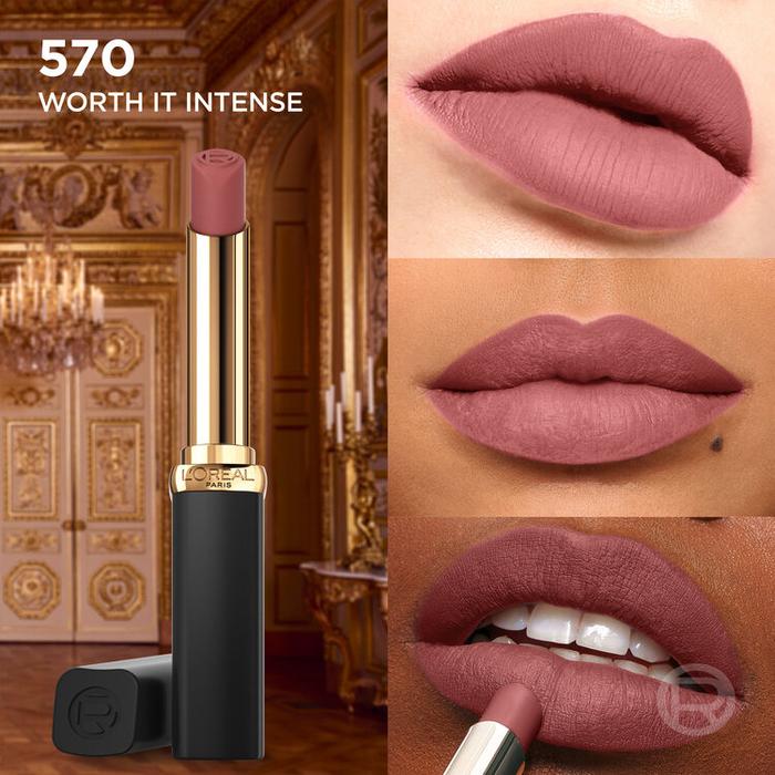 Gambar lOreal Paris Color Riche Intense Volume Matte Lipstick Lipstik Warna Pigmented Powdery Matte Finish dengan Hyaluronic Acid, - 570-Worth It Intense dari The Adam Store undefined Tokopedia