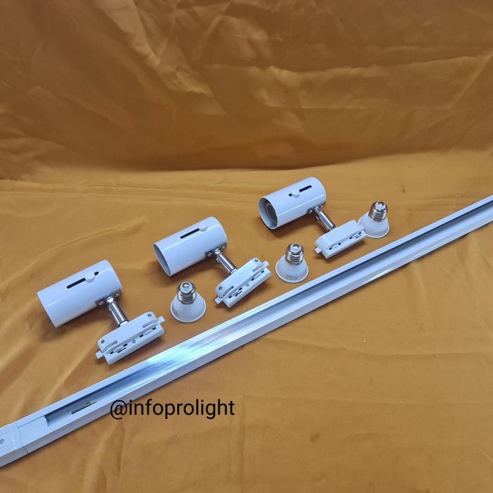 Gambar PAKET TrackRail Complete SET 7w (1 Rail 1m + 3 Spot Light + 3 LED 7w) - Putih, LED kng dari INFOPROLIGHT undefined Tokopedia