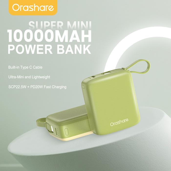 Gambar Orashare PM10C 10000mAh Super Mini Powerbank 22.5W Super Fast Charging Built In Type-C Cable Stylish Mini Sugar Cube Portable and Lightweight Power Bank For iPhone 15 Realme and So on - Green dari Orashare Indonesia Shop undefined Tokopedia