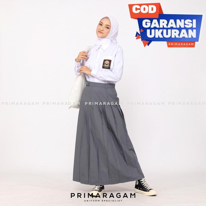 Gambar Primaragam Rok Seragam Sekolah Sma Abu Abu Panjang Rempel Lipit Bawah Pinggang Pinggul Baping - XXL, ROK SAJA dari primaragam undefined Tokopedia