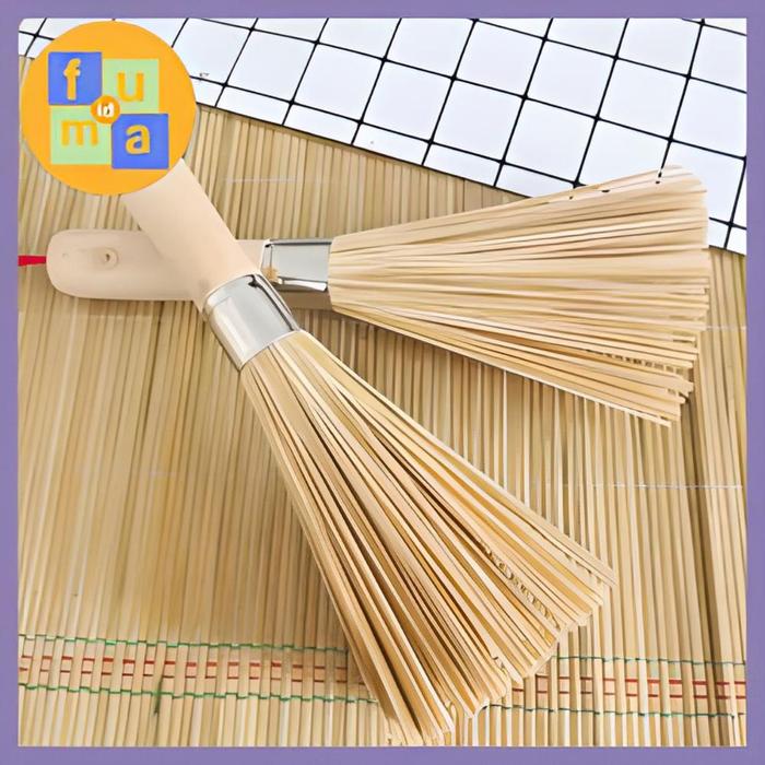 Gambar SAPU WAJAN SAPU KUALI MODEL BARU PEMBERSIH KUALI BAMBU BAMBOO WOK BRUSH / HomeMaster Sikat/Lidi/Kuas Pembersih Wok/Wajan 24cm dari Fumaindo undefined Tokopedia
