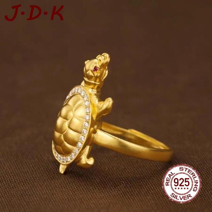 Gambar JDK Cincin Kura-Kura Emas Kecil Dengan Berlian Tersemat Desain Terbuka Yang Dapat Disesuaikan - Emas, Dapat disesuaikan dari J.D.K Jewelry undefined Tokopedia