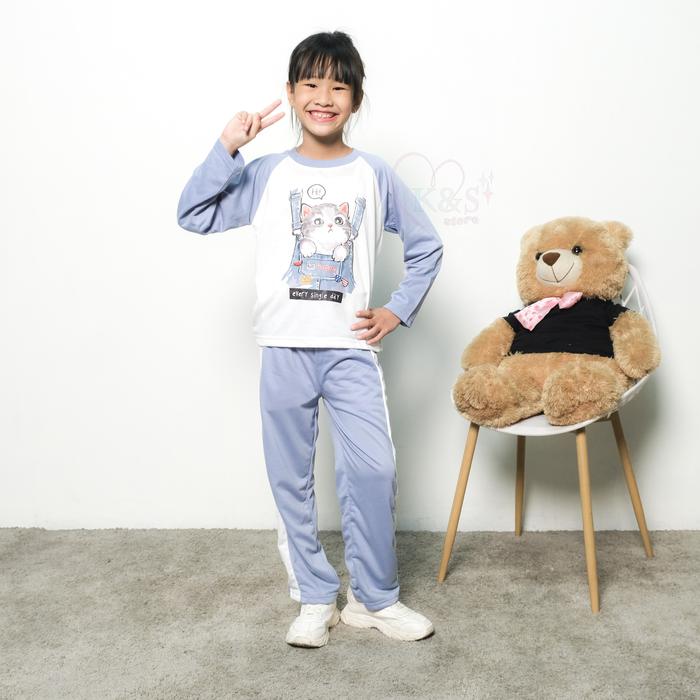 Gambar SETELAN ANAK PEREMPUAN TANGAN PANJANG 7/8 USIA 3-12 TAHUN - ONESET ANAK PEREMPUAN-048 - BIRU, S 3-4THN dari sany wen undefined Tokopedia