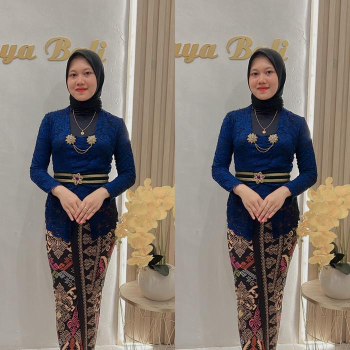 Gambar Setelan Kebaya Bali Sofia Versi Hijab// Setelan Wanita Atasan Dress Kondangan Dewasa Baju  Panjang Pesta - navy, m, KEBAYA SAJA dari PRESTIGE FASHION_NEW undefined Tokopedia