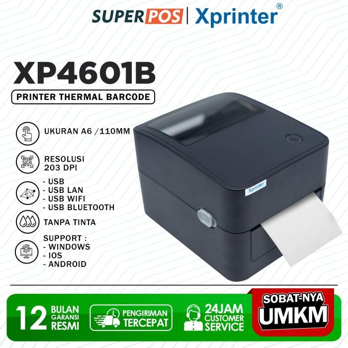 Gambar Printer Thermal Barcode Label Usb /Bluetooth/Lan/Wifi Xprinter Xp4601B - Hitam, Usb  dari Super Pos undefined Tokopedia