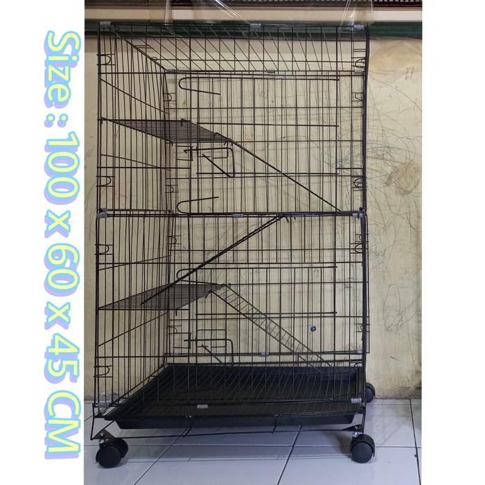 Gambar KANDANG KUCING MURAH Tingkat 3 + Roda Size 100×60×45 CM dari PETCAGEOFFICIAL undefined Tokopedia