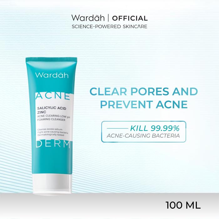 Gambar WARDAH Acnederm Salicylic Acid Zinc Acne Clearing Low pH Foaming Cleanser Face Wash for Acne and Sensitive Skin - Sabun Cuci Muka untuk Kulit Sensitif dan Berjerawat Gak Bikin Ketarik - Skincare - 100 ml dari wardahbeautyid undefined Tokopedia
