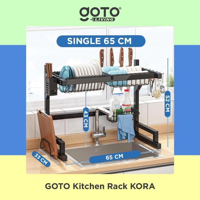 Gambar Goto [COD] Kora Rak Piring Bumbu Dapur Kitchen Rack Portable Minimalis - 65cm dari Goto Living undefined Tokopedia