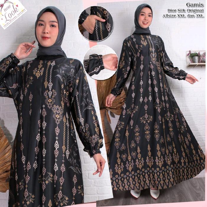 Gambar Gamis motif sultan terbaru silk premium//kembang mekar edisi terbaru new ekslusif 2023dari bahan Armani premium Dress Muslim Panjang - brown, xxxl dari dgalery01 undefined 5 Tokopedia