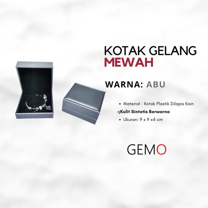 Gambar Kotak Gelang Mewah Jewelry Box Tersedia Empat Warna Tempat Jewelry Murah Cocok Untuk Gift / Hadiah, Lamaran, Mahar Pernikahan, Hantaran Tunangan, Seserahan Pernikahan - Abu dari GemoShop_NEW undefined Tokopedia