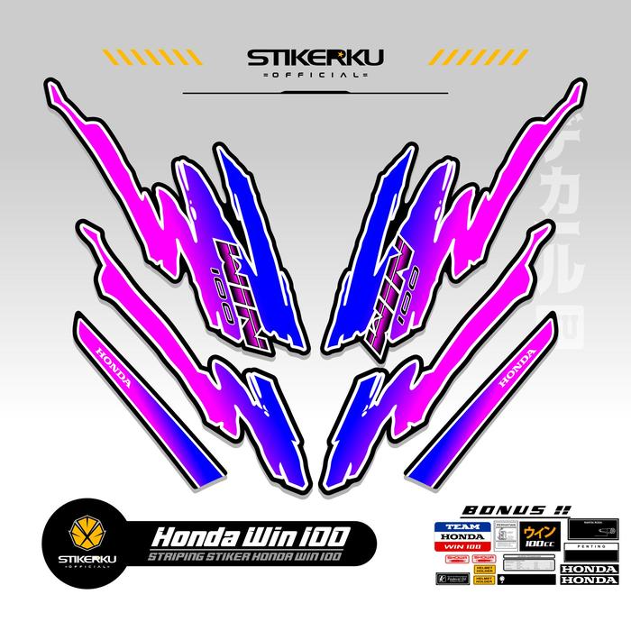 Gambar STRIPING HONDA WIN / MOTIF 4 / STICKER WIN 100 / SETIKER WIN / STIKER  / STREPING / STIPING / SETRIPING / SKOTLET / SEKOTLET / SKOTLAIT / LES / LIS / LIST / POLET / DECAL / STOCK DECAL / VARIASI / ORI / THAILAND / SIMPLE UNIK / STIKERKUDECAL Motorcycle - COMBO PINK dari Stikerkudecal undefined Tokopedia