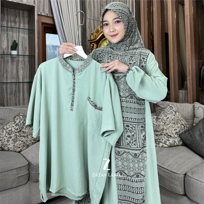 Gambar Zazaa Label - Couple Sarimbit Aida-Aidan Cringkle Mix Ceruty Lebaran 2024 - Sage dari Zazaa Label undefined Tokopedia