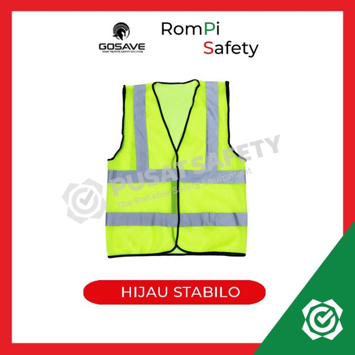 Gambar Rompi Kerja Gosave Polyster Line Scotlight Abu - Hijau Stabilo dari Pusat Safety undefined Tokopedia