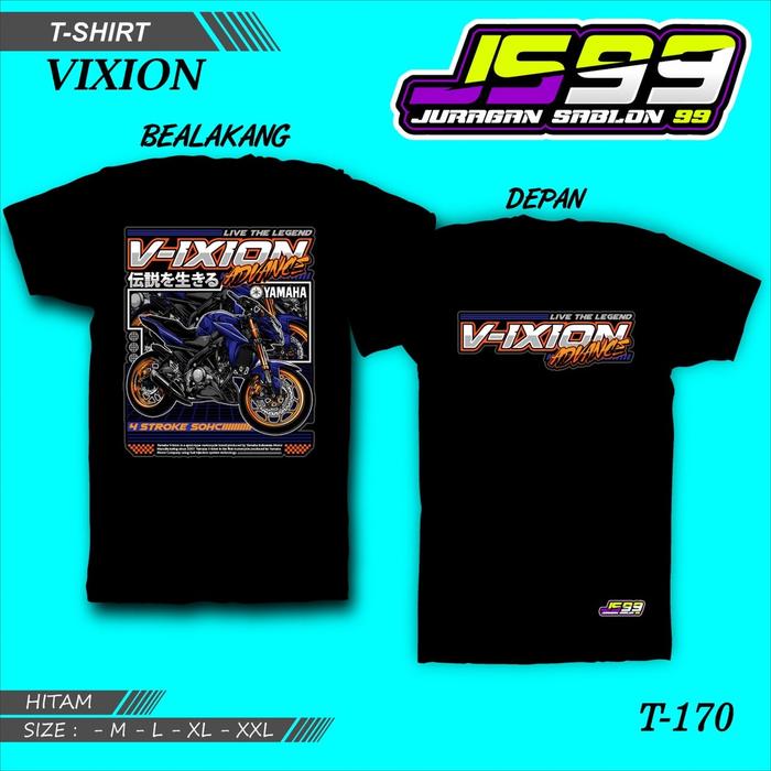 Gambar (COD) KAOS VIXION New Promo T-Shirt / Kaos Oblong / Kaos Distro /Kaos VIXION /Full cotton 30s DESIGN JURAGAN SABLON 99 Katun T-170 - Hitam, M dari BAKOL STICKER undefined Tokopedia