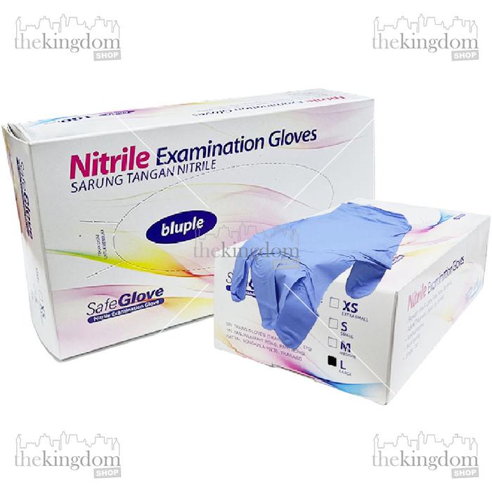 Gambar SafeGlove Nitrile Gloves PF Powder Free Cobalt Ocean 100 Sarung Tangan - Bluple, Large, Plastik dari The Kingdom Shop Kota Administrasi Jakarta Utara Tokopedia