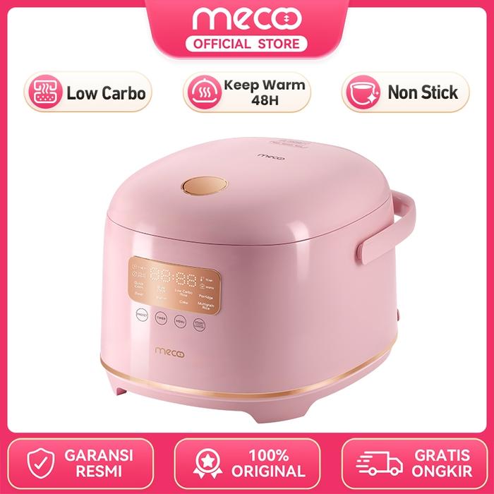 Gambar 【COD】Mecoo Most Aesthetic Rice Cooker UltraWarmth 48H 1.8L Low Carbo Low Sugar 400 Low Watt Teflon Free - 1.8L-Pink-48Hour dari mecoo.id undefined Tokopedia