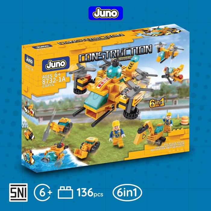 Gambar Mainan Balok Juno 8732-1A | Construction Drone 6in1 | Mainan Balok Drone Helicopter 6in1 - Drone dari Juno Toys undefined Tokopedia