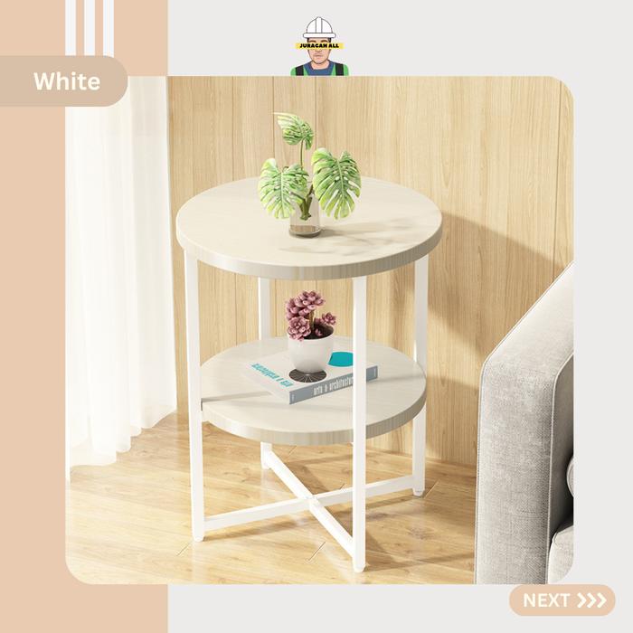 Gambar MEJA ROUND TABLE / MEJA RUANG TAMU / MEJA BULAT /COFFE TABLE MINIMALIS - Putih dari Juragan All undefined Tokopedia