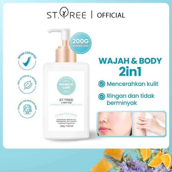 Gambar [COD] ST.TREE 2 in 1 Niacinamide Body Lotion 200 gr | Pelembab Tubuh dan Wajah Sekaligus Membantu Mencerahkan atau Tone Up dan Meratakan Warna Kulit - 200g dari ST.TREEOfficial undefined Tokopedia