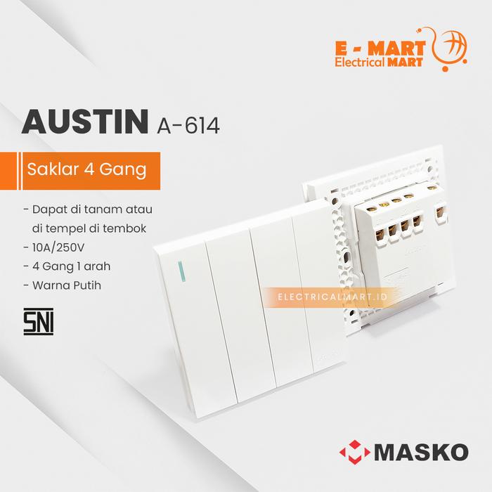 Gambar Masko AUSTIN Saklar 4 Gang A-614 PREMIUM Style dari Electricalmart ID undefined Tokopedia