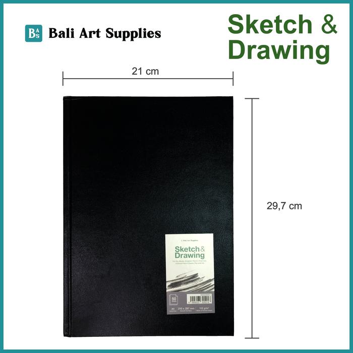 Gambar Sketch & Drawing Book Bali Art Supplies / Buku Gambar & Sketsa Hard Ccver SketchBook (50 lembar A4 & A5 110gsm) - A4 - 29,7 x 21 cm dari Bali Artemedia undefined Tokopedia