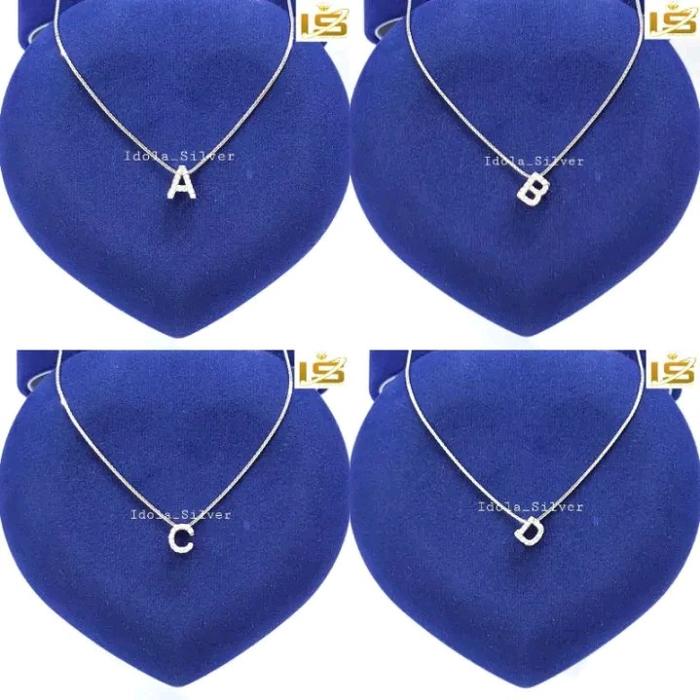 Gambar kalung huruf inisial alfabeth perak asli silver - -, - dari Pratiwi Store Accessories undefined Tokopedia