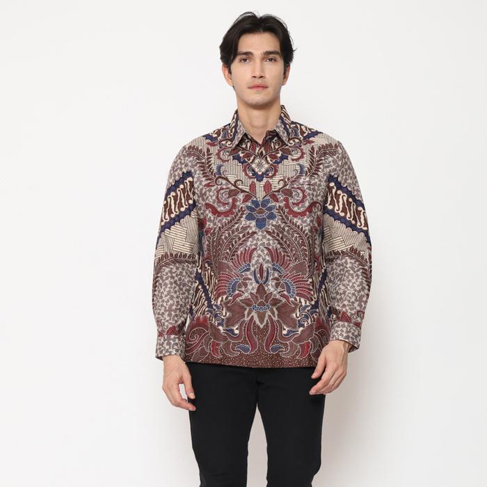 Gambar Etniq Craft Bisma Kemeja Batik Formal Set Masker-Cream Maroon - M dari Batik Etniq Craft undefined Tokopedia