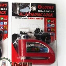 Gambar Gembok ALARM Motor Kunci Cakram Disc Anti Maling - MERAH dari RODAKU_NEW undefined Tokopedia