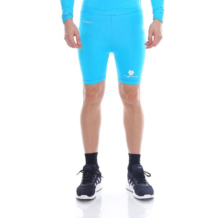 Gambar Tiento Baselayer Celana Legging Leging Pendek Ketat Olahraga Short Pants Pria Original Sport - TURKIS, XL dari TIENTO INDONESIA undefined Tokopedia