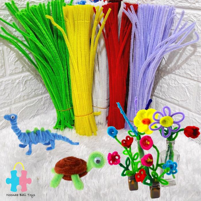 Gambar Pipe Cleaner Kawat Bulu Mercy Bahan Kerajinan Tangan dari Noonaa Bali Toys undefined Tokopedia