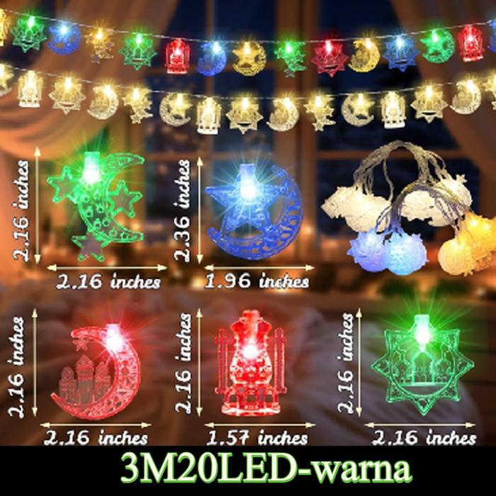 Gambar Vinnatsu - 12M Lampu Lebaran Lampu Bintang LED Dekorasi Ramadhan Ornamen Hari Raya Idul Fitri - 3M20LED-warna dari Vinnatsu undefined Tokopedia