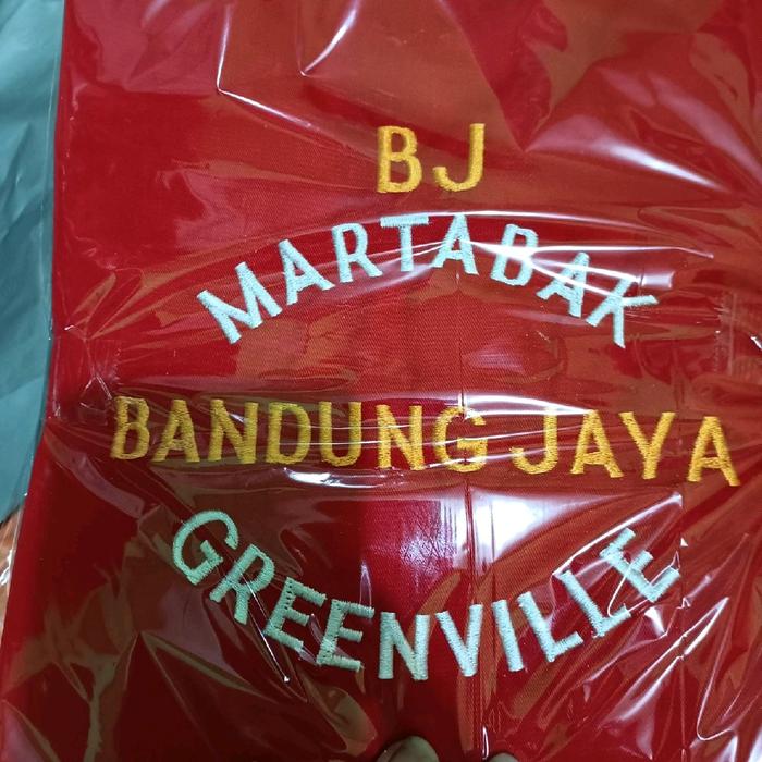 Gambar Celemek Custom Bordir Nama Gambar Apron Barista Bahan Drill Premium Koki - merah, Bordir Logo/Gambar dari Nugiestore undefined Tokopedia