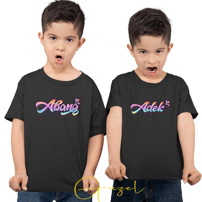 Gambar Baju Couple Anak Laki-Laki / ABANG-ADEK / T-Shirt Lengan Pendek / Bahan Katun Combed 30s / Untuk Usia 1-12 Tahun Cotton Perempuan Bayi & Anak-Anak - HITAM, L-ABANG dari melyna olshopkaos undefined Tokopedia