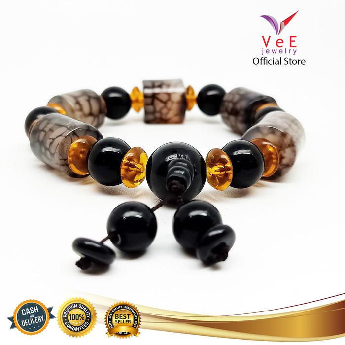 Gambar Gelang Batu Dzi Tibet T6 - T11- VeE Gelang Keberuntungan Pria Wanita - MT 9 dari Vee Jewelry Store undefined Tokopedia