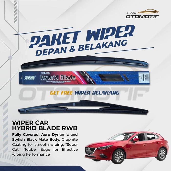 Gambar Paket RWB HYBRID Wiper MAZDA 3 HATCHBACK MAZDA3 GEN3 2013-2018 3 PCS - rwb dari studio otomotif undefined Tokopedia