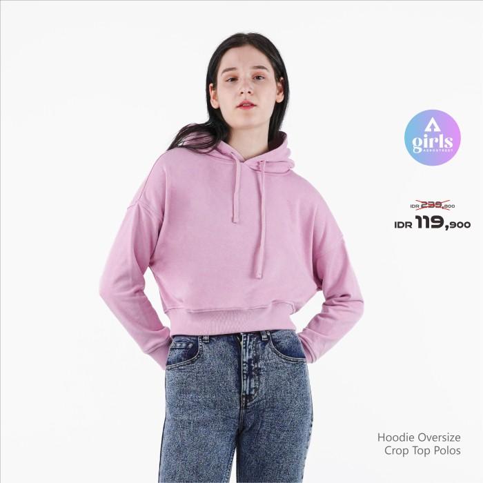 Gambar Aerostreet Hoodie Oversize Crop Top Polos Cerah Woman KBD01 - PINK, XL dari Aerostreet undefined Tokopedia
