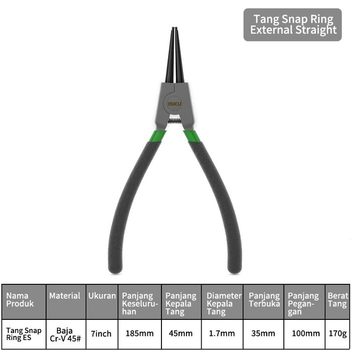 Gambar ISKU Tang Snap Ring Set 4pcs Tang Snapring 7" Tang Circlip Pliers - ES dari PERKAKASKU.ID TOKOPEDIA undefined Tokopedia