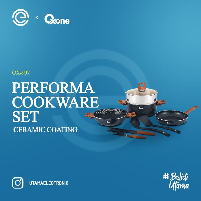 Gambar OXONE Performa Cookware Set - OX-997 - HITAM dari Utama Electronic undefined Tokopedia