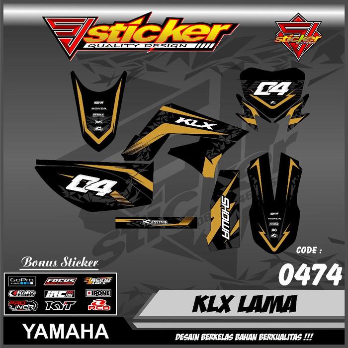 Gambar 0474 DECAL STICKER KAWASAKI KLX LAMA LIST DESIGN RACING STYLE - GOLD, HOLOGRAM dari Sjsticker undefined Tokopedia