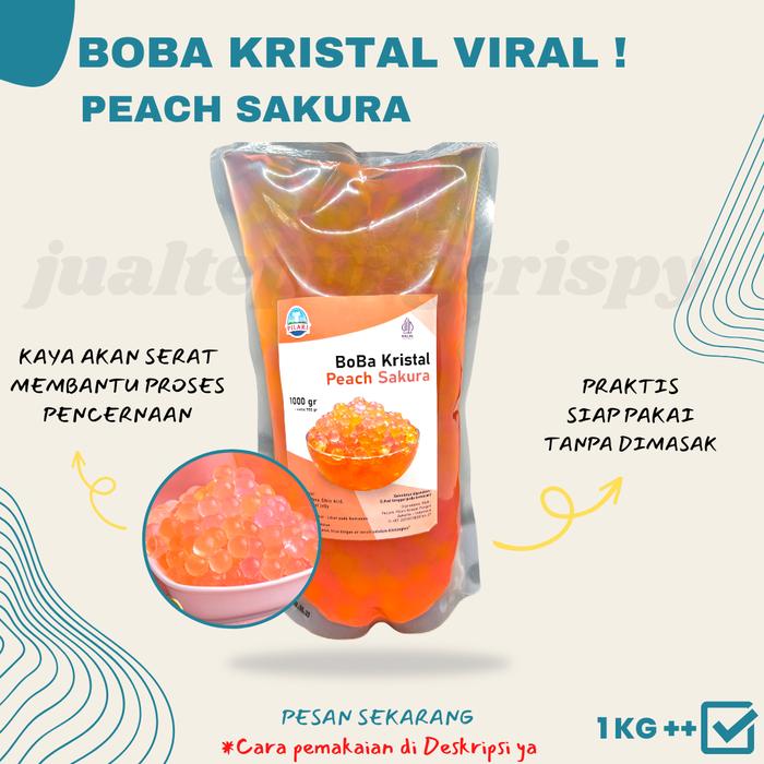 Gambar Boba Kristal Viral Aneka Rasa / Boba Jelly Siap Pakai 1 Kg++ - Peach Sakura dari Jualtepungcrispy undefined Tokopedia