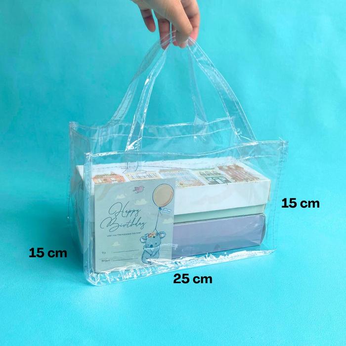 Gambar ( Isi 12 ) TAS MIKA 25 x 15 untuk BROWNIES  / Goodie bag rolltart puding ultah souvenir ulang tahun transparan bening Hampers dari Secretbarn undefined Tokopedia