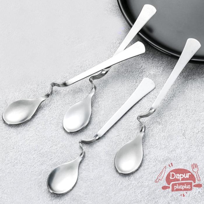 Gambar Sendok Dessert Model Bending | Sendok Teh Kopi Kue Aesthetic Stainless Steel | Sendok Dessert Lucu Unik - - dari Dapur Plus Plus undefined Tokopedia
