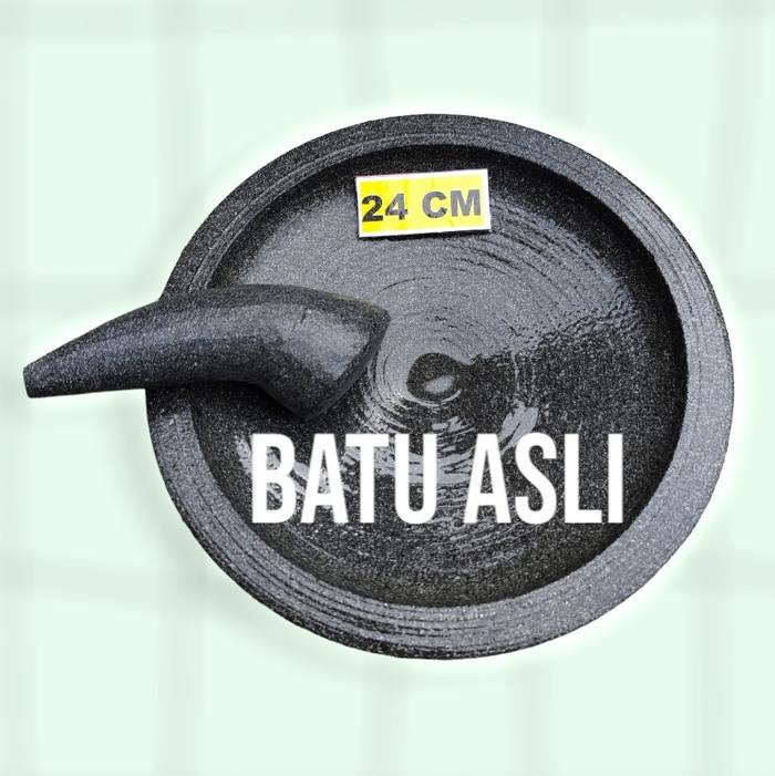 Gambar cobek batu asli 24 cm bergaransi - -, - dari TRIGLAV BOGOR undefined Tokopedia