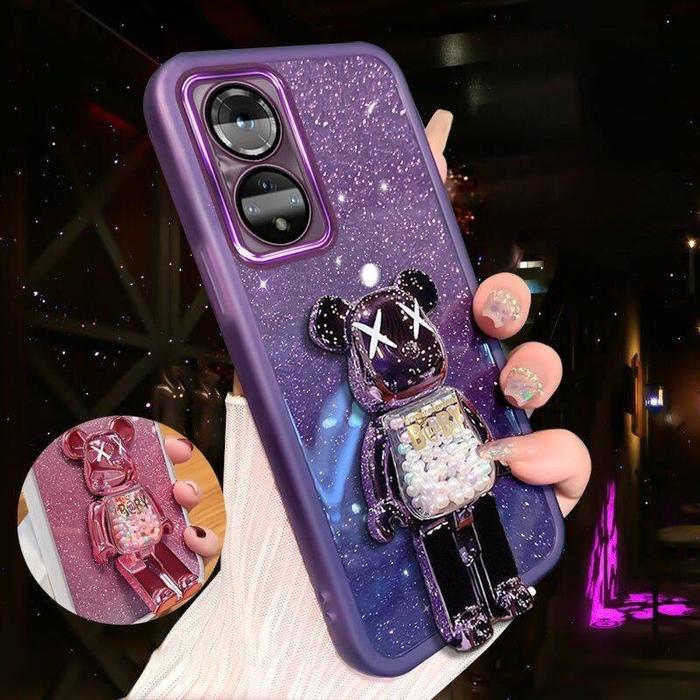 Gambar For Huawei Nova 9 / Nova 9 SE case casing 3D Kaws Bear Hidden Stand Holder Luxury Gradient Glitter Cute Bling Full Camera Lens Protection Phone cases Soft Silicone Slim  for Women Girls - Purple, Huawei Nova 9 dari globaltastemakers undefined Tokopedia