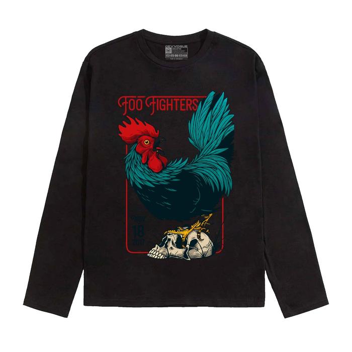 Gambar Dragon Clothing Kaos Lengan Panjang Foo Fighter T-shirt Band Long Sleeve Combed 24s - Hitam, M dari Dragon clothing undefined Tokopedia